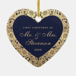 初めてのクリスマスズAs Mr Navy Blue金ゴールド セラミックオーナメント