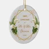 初めてのクリスマスズMr&Mr金ゴールドマーブルカラリリー セラミックオーナメント (右)