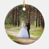 初めてのクリスマスズMr&Mr金ゴールドマーブルカラリリー セラミックオーナメント (裏面)