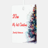 初めてのクリスマスツリーフォトメタルスクエアオーナメント メタルオーナメント (正面左)