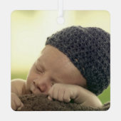 初めてのクリスマスツリーフォトメタルスクエアオーナメント メタルオーナメント (裏面)