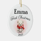 初めてのクリスマステディベアオーナメント セラミックオーナメント (右)