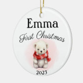 初めてのクリスマステディベアオーナメント セラミックオーナメント (左)