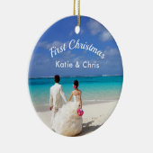 初めてのクリスマストロピカルパラダイス結婚ズ セラミックオーナメント (右)