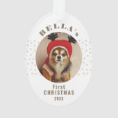初めてのクリスマスドッグペットフォトスター オーナメント (裏面)