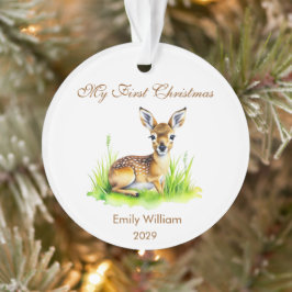 初めてのクリスマスナチュラルトナカイ写真 オーナメント