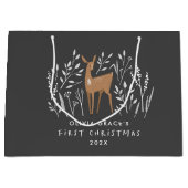 初めてのクリスマスナチュラルトナカイ繊細な1枚 ラージペーパーバッグ (正面)