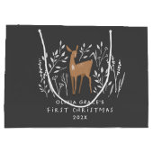 初めてのクリスマスナチュラルトナカイ繊細な1枚 ラージペーパーバッグ (裏面)