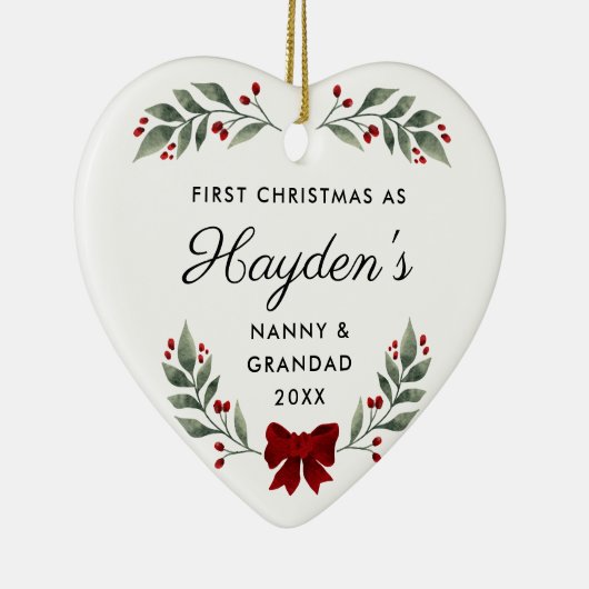 初めてのクリスマスナニーとグランドキープサケギフト セラミックオーナメント (右)
