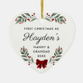 初めてのクリスマスナニーとグランドキープサケギフト セラミックオーナメント (正面)