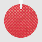 初めてのクリスマスナニーグランドフォトレッド金ゴールド オーナメント (裏面)