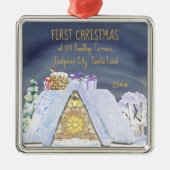 初めてのクリスマスニューアドレスサンタオンザルーフ メタルオーナメント (正面)