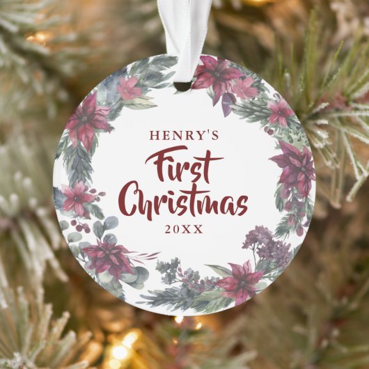 初めてのクリスマスニューペットドッグキャットフォトフローラ オーナメント (ツリー)