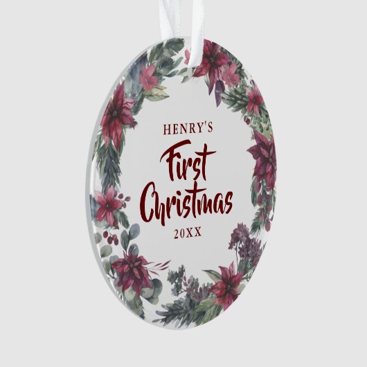 初めてのクリスマスニューペットドッグキャットフォトフローラ オーナメント (正面)