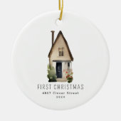 初めてのクリスマスニューホームウォーターカラーオーナメント セラミックオーナメント (正面)