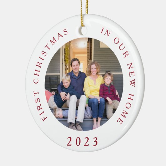 初めてのクリスマスニューホームクリスマスフォト セラミックオーナメント (左)