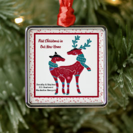 初めてのクリスマスニューホームノルディックフォークアートスカンディア メタルオーナメント