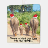 初めてのクリスマスニューホームハウスフォトおもしろい セラミックオーナメント (左)