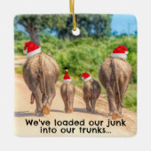 初めてのクリスマスニューホームハウスフォトおもしろい セラミックオーナメント (正面)