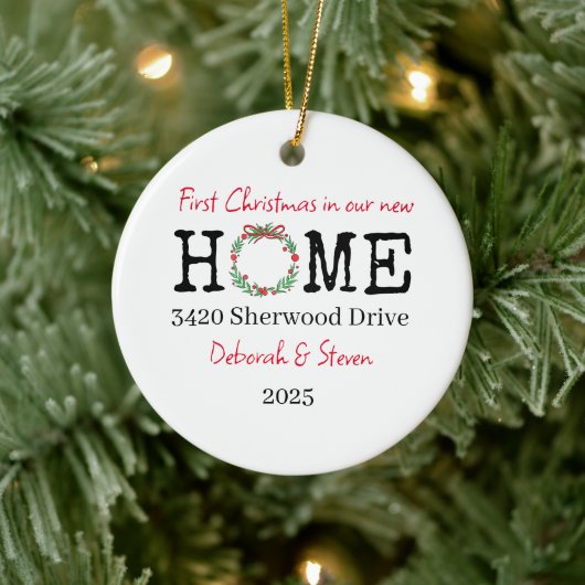 初めてのクリスマスニューホームパーソナライズされたオーナメント セラミックオーナメント (ツリー)