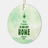 初めてのクリスマスニューホームパーソナライズされたファミリー セラミックオーナメント (左)