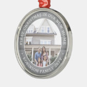 初めてのクリスマスニューホームフォトグフェイクレーウッド メタルオーナメント (左)