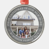 初めてのクリスマスニューホームフォトグフェイクレーウッド メタルオーナメント (正面)