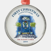 初めてのクリスマスニューホームブルードアウィンターシック メタルオーナメント (正面)