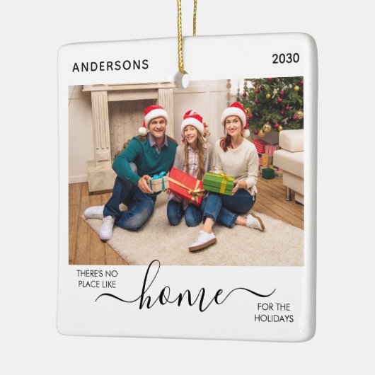 初めてのクリスマスニューホームホリデーズファミリー2写真 セラミックオーナメント (左)