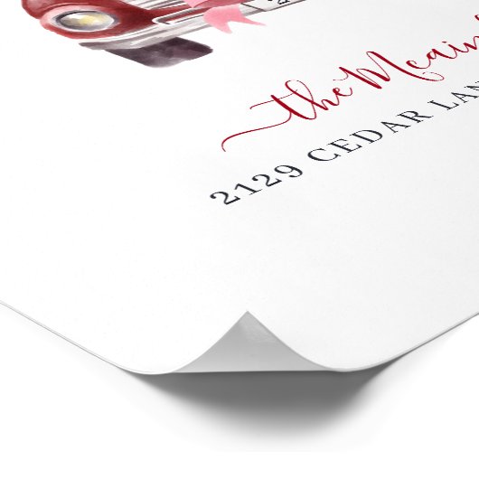 初めてのクリスマスニューホームレトロレッドカードキープサケ ポスター (角)