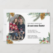 初めてのクリスマスニューホームロゼンジェフォトホリーパイン シーズンカード (正面)