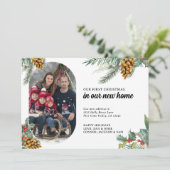 初めてのクリスマスニューホームロゼンジェフォトホリーパイン シーズンカード (スタンド正面)