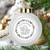 初めてのクリスマスニューホーム白黒オーナメント セラミックボールオーナメント