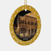 初めてのクリスマスニューホーム2フォトライト金ゴールド セラミックオーナメント (右)