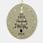 初めてのクリスマスニューリウェズイヤーSage Green セラミックオーナメント (左)