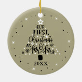 初めてのクリスマスニューリウェズイヤーSage Green セラミックオーナメント (裏面)