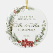 初めてのクリスマスニューリウェズクラシックリース セラミックオーナメント (正面)