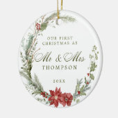 初めてのクリスマスニューリウェズクラシックリース セラミックオーナメント (左)