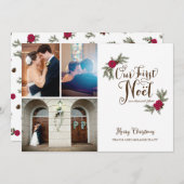 初めてのクリスマスニューリウェズホリデー数々のフォトカード シーズンカード (正面/裏面)