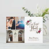 初めてのクリスマスニューリウェズホリデー数々のフォトカード シーズンカード (スタンド正面)