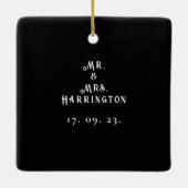 初めてのクリスマスニューリウェズロマンチックなカップルオーナメント セラミックオーナメント (裏面)