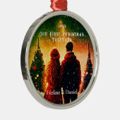 初めてのクリスマスニューリウェズロマンチックなカップルオーナメント メタルオーナメント (右)