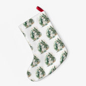 初めてのクリスマスノベルティグリーンサンタ スモールクリスマスストッキング (裏面 (吊り時))
