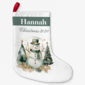 初めてのクリスマスノベルティグリーンサンタ スモールクリスマスストッキング (正面)