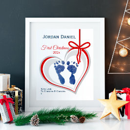 初めてのクリスマスハンドプリントアートテンプレート ポスター