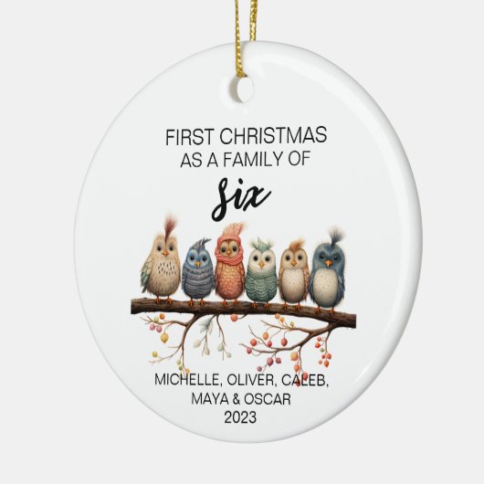 初めてのクリスマスバードファミリー セラミックオーナメント (左)