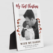 初めてのクリスマスパパとベビー写真 フォトプラーク (側面)
