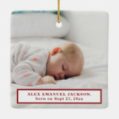 初めてのクリスマスパパとベビー2写真 セラミックオーナメント (裏面)