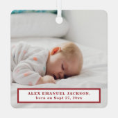 初めてのクリスマスパパとベビー2写真 メタルオーナメント (裏面)