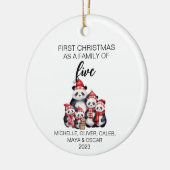 初めてのクリスマスパンダベアーファミリーOf 5 セラミックオーナメント (左)